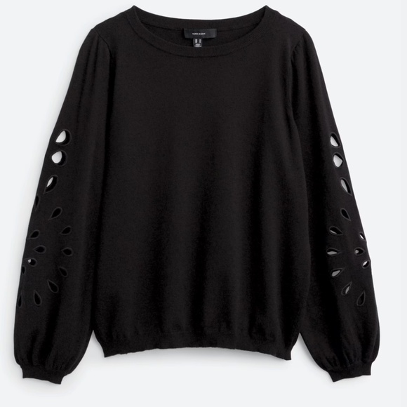 Vero Moda Black Balloon Sleeve Sweater with Cut Outs - L - Picture 1 of 3